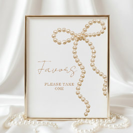 She's Tying the Knot Bow Bridal Shower Favors Sign Poster