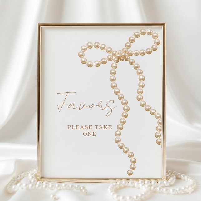 She's Tying the Knot Bow Bridal Shower Favors Sign Poster (Skapare uppladdad)