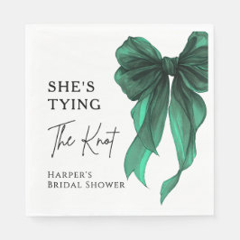 She's Tying The Knot Green Bow Bridal Shower Pappersservett
