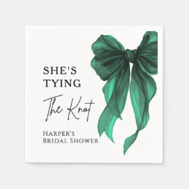 She's Tying The Knot Green Bow Bridal Shower Pappersservett
