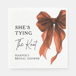 She's Tying The Knot Orange Bow Bridal Shower Pappersservett