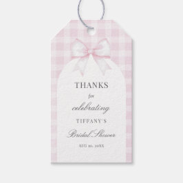 She's Tying The Knot Pastel Pink Bow Bridal Shower Presentetikett