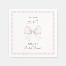 She's Tying The Knot Pink Blush Bow Bridal Shower Pappersservett