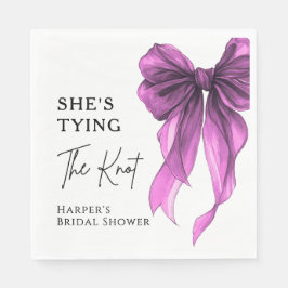 She's Tying The Knot Purple Bow Bridal Shower Pappersservett