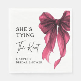 She's Tying The Knot Red Bow Bridal Shower Pappersservett