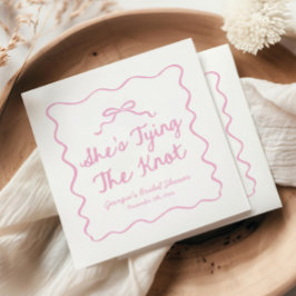She's Tying The Knot Whimsical Bow Bridal Shower Pappersservett