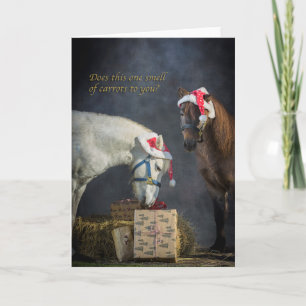 Shetland ponnyer på jul helgkort