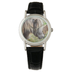 Shetland Pony, Bad, HairDay, Dam Leather Watch Armbandsur