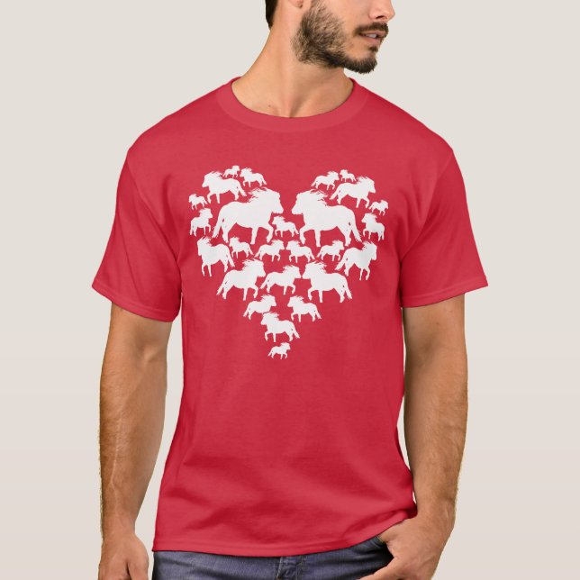 Shetland Pony Heart Ride Horses Shetty-vän T Shirt (Framsida)