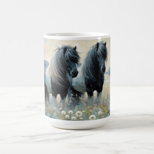 Shetland Pony (Kaffe Mugg nr 2) Uppsättning av sex (Center)