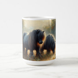 Shetland Pony (Kaffe Mugg nr 3) Uppsättning av sex