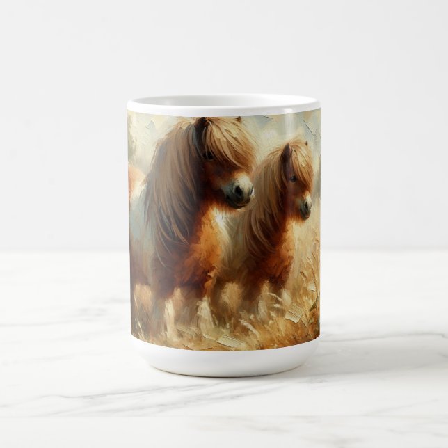Shetland Pony (Kaffe Mugg nr 4) Uppsättning av sex (Center)