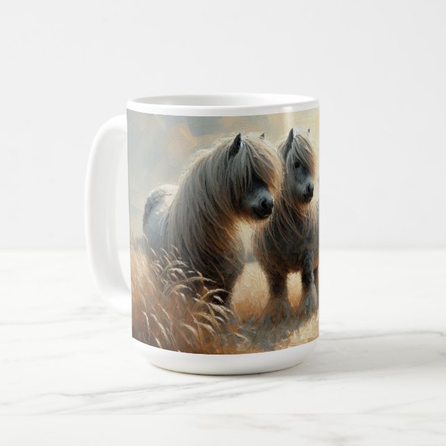 Shetland Pony (Kaffe Mugg nr 5) Uppsättning av sex (Framsida vänster)