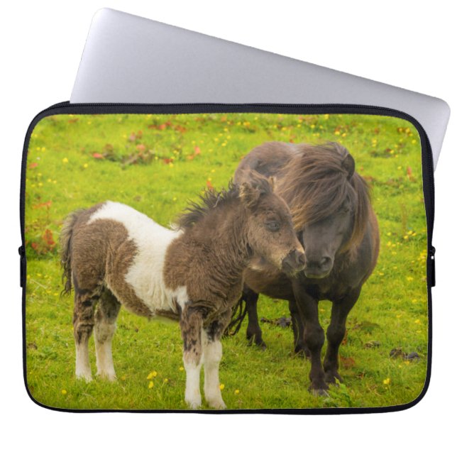 Shetland Pony Mor och OffSpring Laptop Fodral (Framsidan)