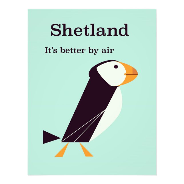 Shetland Puffin Vintage resor poster (Framsidan)
