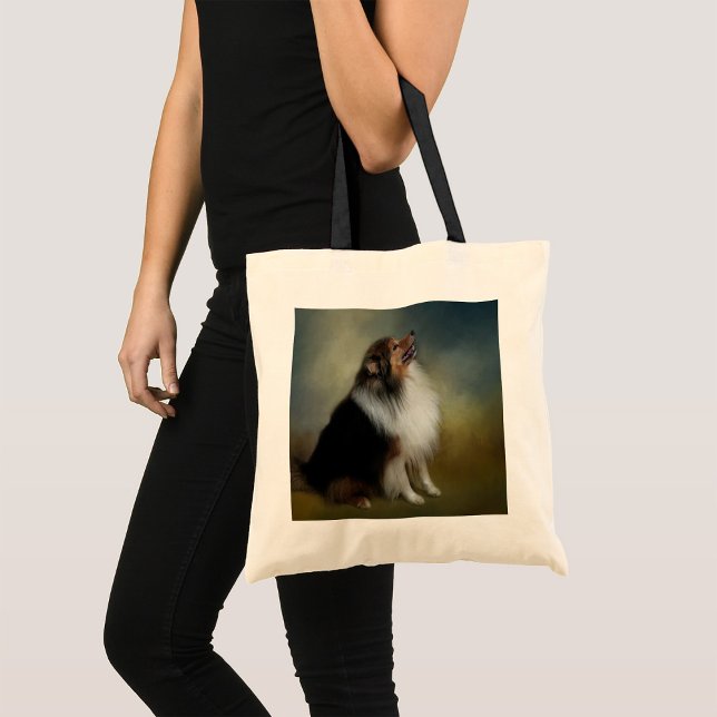 Shetland Sheep Hund Tote Bag Tygkasse (Skapare uppladdad)