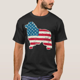 Shetland Sheepdog 4:e juli Manar USA Fla T Shirt