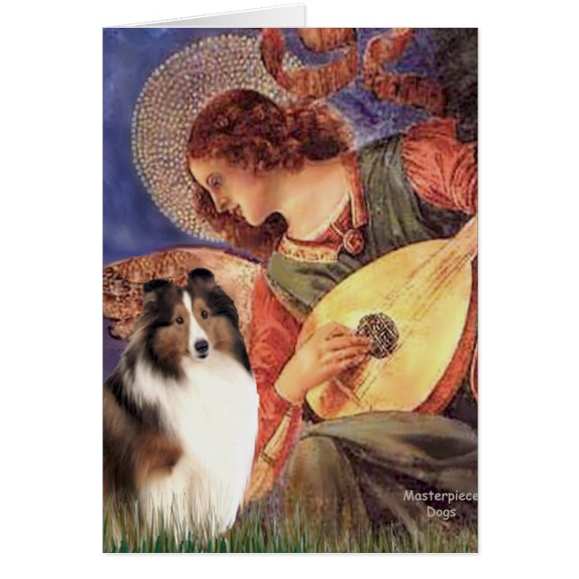 Shetland Sheepdog 7 - Mandolin Angel Hälsningskort (Framsidan)