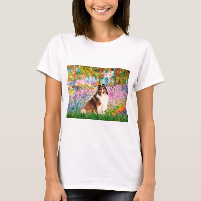 Shetland Sheepdog 7 - Trädgård Tee Shirt (Framsida)