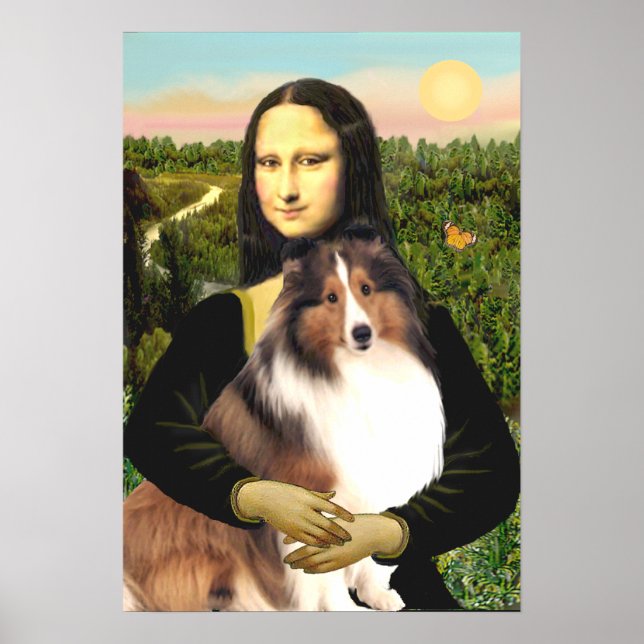 Shetland Sheepdog 7b - Mona Lisa Poster (Framsidan)