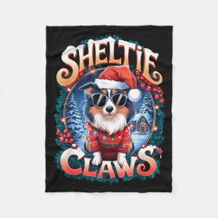 Shetland Sheepdog ägar kostym Sheltie klor jul Fleecefilt