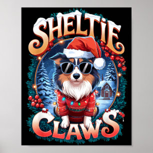Shetland Sheepdog Ägar Kostym Sheltie Klor Jul Poster