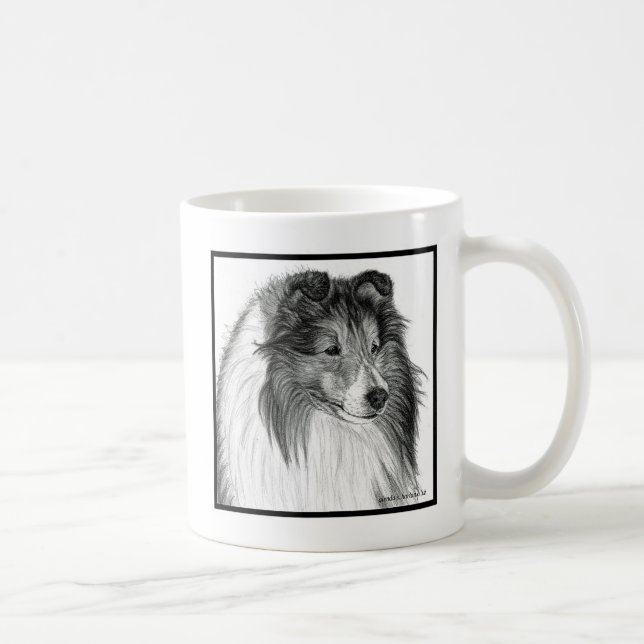 Shetland Sheepdog Art by Glenda S. Harlan Kaffemugg (Höger)