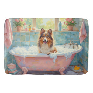 Shetland Sheepdog Badtid Fluffig Badrumsdekor Badrumsmatta