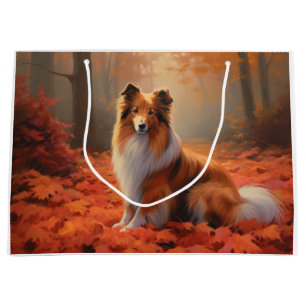 Shetland Sheepdog bland höstlöv Fall Inspire