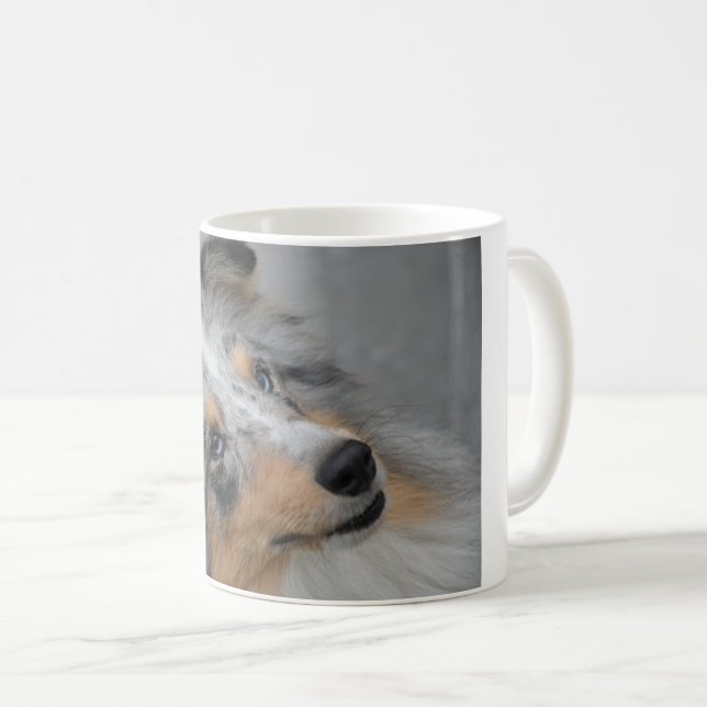 Shetland Sheepdog Blue Tri Kaffemugg (Framsida höger)