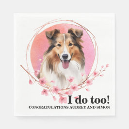 Shetland Sheepdog Bröllop Napkins with Hundar Phot Pappersservett