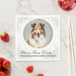 Shetland Sheepdog Bröllopsservetter Med Hund Foto Pappersservett