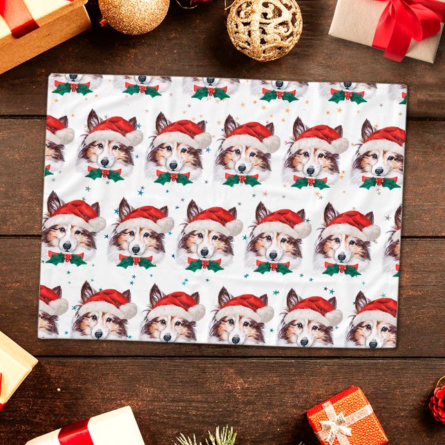 Shetland Sheepdog Christmas Stjärnor Fleecefilt (Skapare uppladdad)