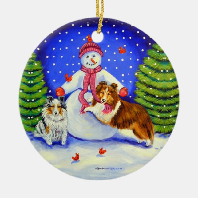 Shetland Sheepdog Circle Ornament (Framsidan)