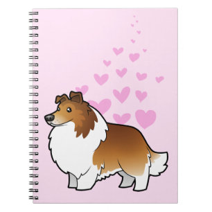 Shetland Sheepdog/Colliekärlek Anteckningsbok Med Spiral