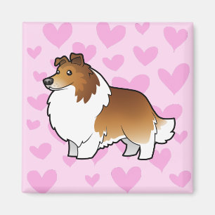 Shetland Sheepdog/Colliekärlek Magnet