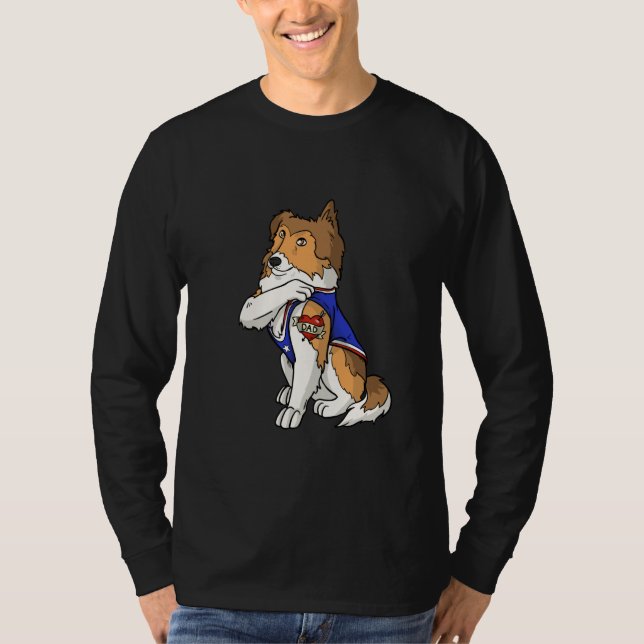 Shetland Sheepdog Dog Love Dad Puppy Owner T Shirt (Framsida)