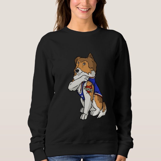Shetland Sheepdog Dog Love Dad Puppy Owner T Shirt (Framsida)