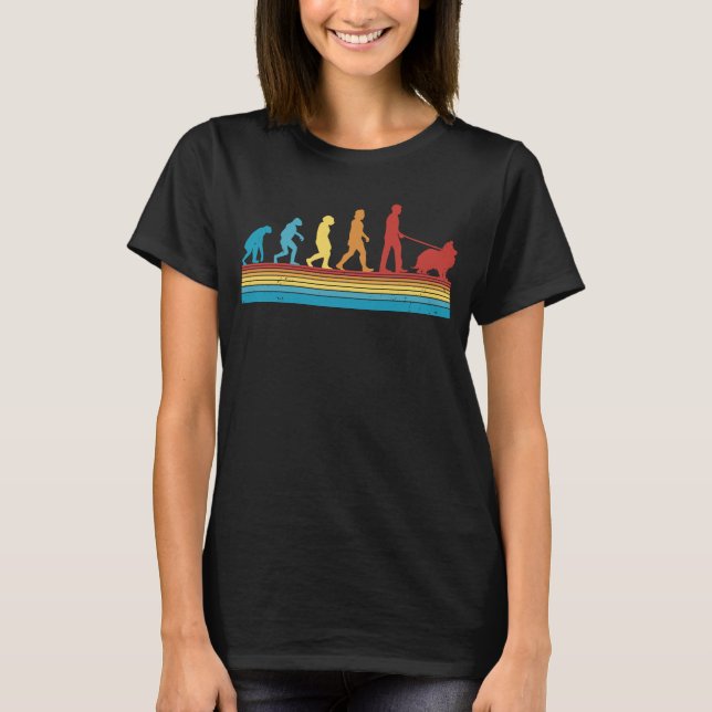 Shetland Sheepdog Evolution Retro Mini Collie Shel T Shirt (Framsida)