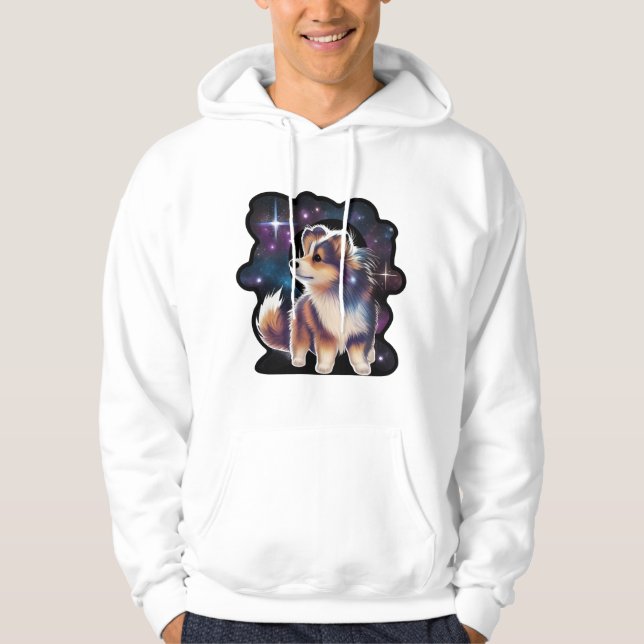 Shetland sheepdog galaxy hoodie (Framsida)