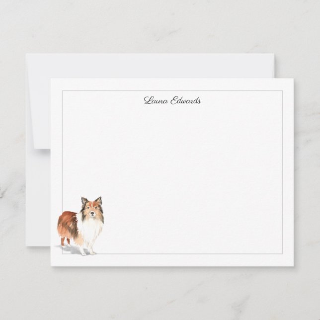 Shetland Sheepdog Grå Border Personlig Anteckningskort (Framsida)