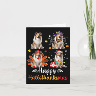 Shetland Sheepdog Halloween jul Lycklig Hallot Kort