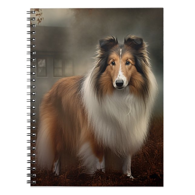 Shetland Sheepdog Halloween Scary Anteckningsbok (Framsidan)