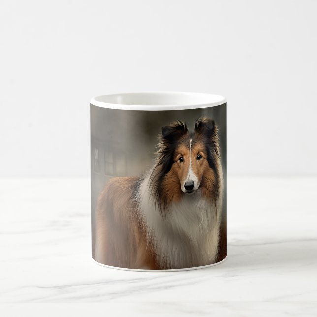 Shetland Sheepdog Halloween Scary Kaffemugg (Center)