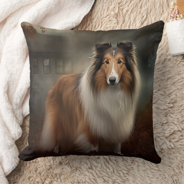 Shetland Sheepdog Halloween Scary Kudde (Filt)