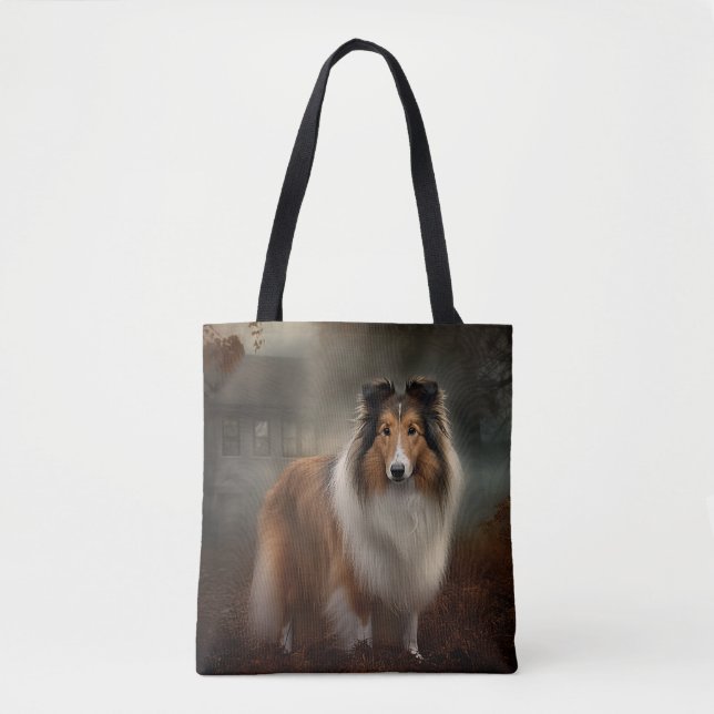 Shetland Sheepdog Halloween Scary Tygkasse (Framsida)