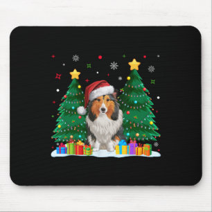 Shetland Sheepdog Hund älskare Santa Hat Ugly Chri Musmatta