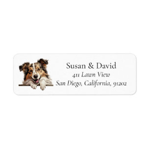 Shetland Sheepdog Hund aveln Djurälskare Returadress Etikett