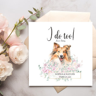 Shetland Sheepdog Hund Bröllop Cocktail Napkins Pappersservett