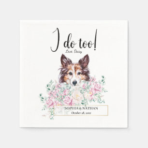 Shetland Sheepdog Hund Bröllop Cocktail Napkins Pappersservett